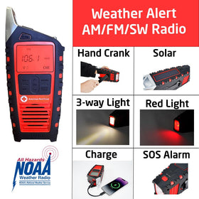 Eton Odyssey radio solar panel enables solar charging for extended outdoor use.