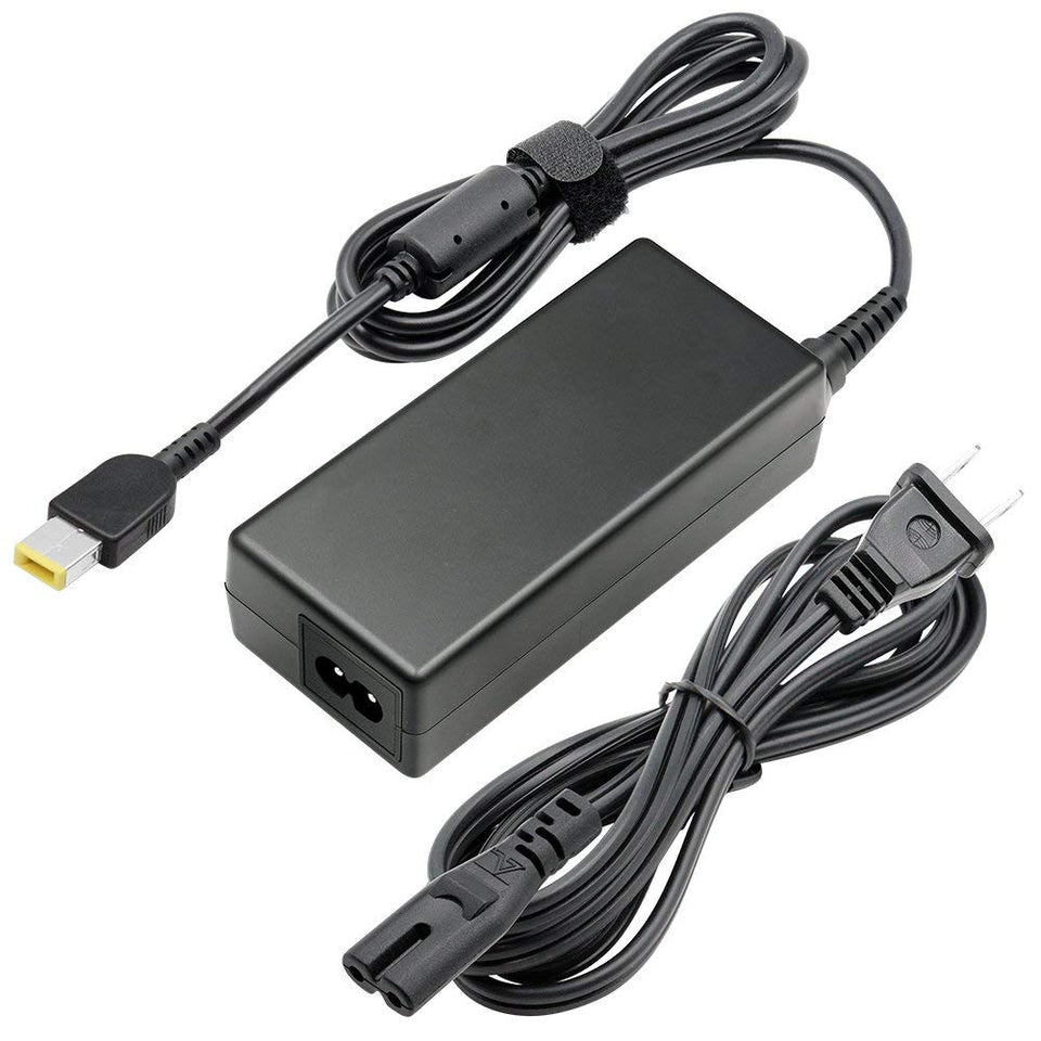 ETTECH 65W AC adapter, front angle, compact travel-friendly design.