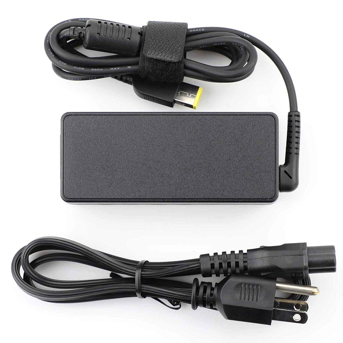 ETTECH 65W adapter with UL/CE/FCC/RoHS certification label.