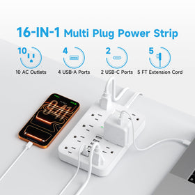 Etykir close-up of USB-A and USB-C ports highlighting fast, organized charging