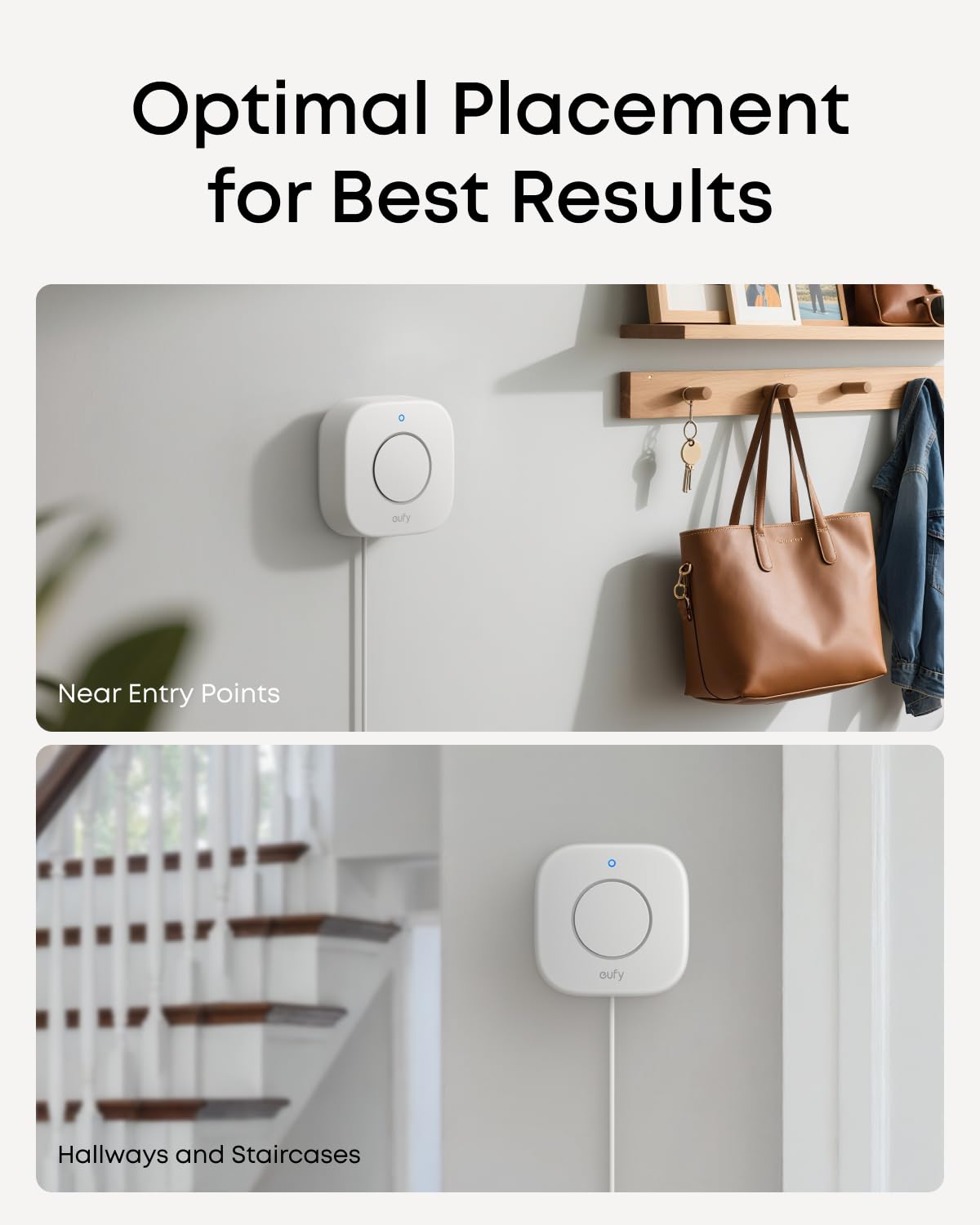 eufy E20 held in hand to show scale and compact size for versatile placement
