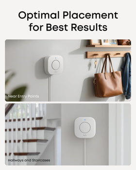 eufy E20 held in hand to show scale and compact size for versatile placement