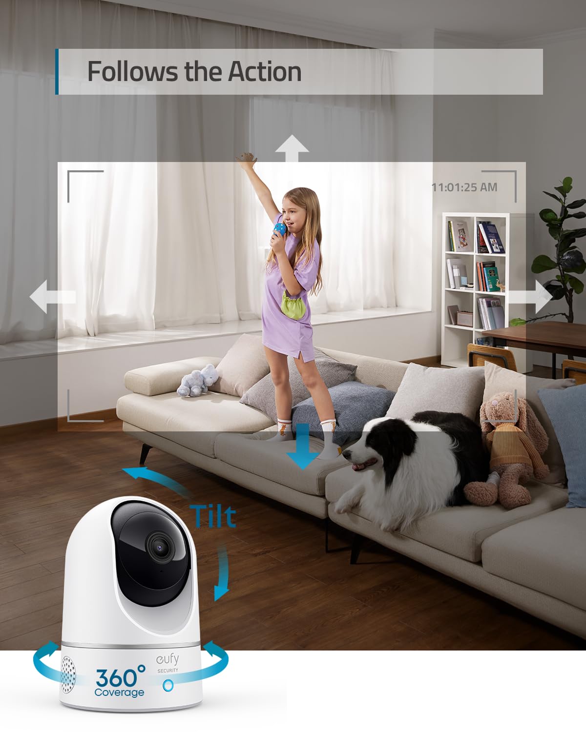 eufy Security closeup of lens and sensors highlighting clear 2K detail