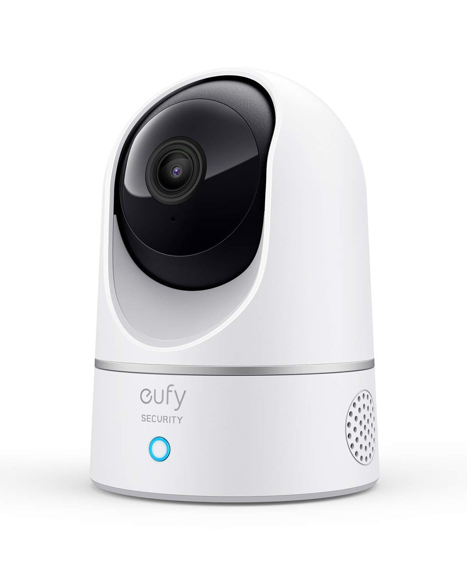 eufy Security front view showing camera design and quick room coverage benefit