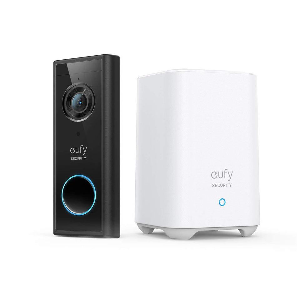 Eufy Security 2K doorbell front view for clear porch monitoring