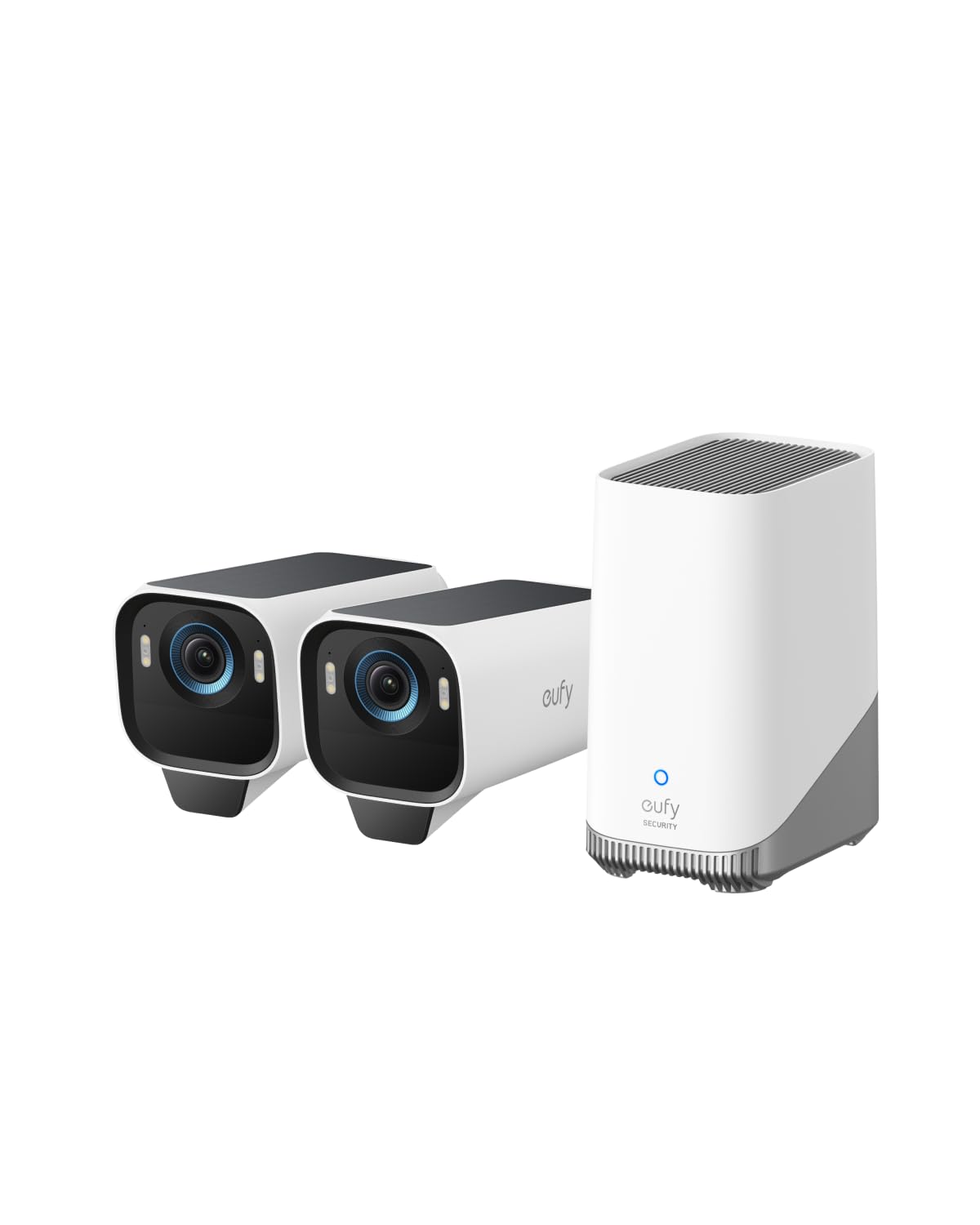 eufy Security eufyCam S3 Pro front view with crisp outdoor surveillance.
