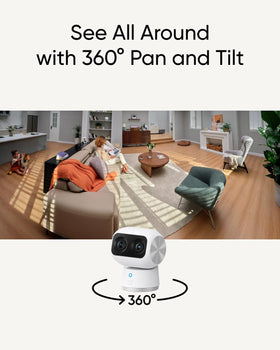 eufy Security Indoor Cam S350 AI tracking follows family members and pets smoothly.