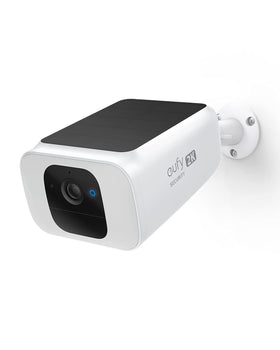 Eufy SoloCam S40 outdoors in sunlight showing solar-powered continuous power for security
