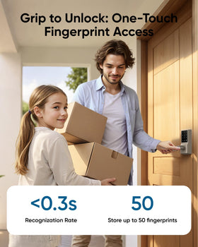 eufy Security Smart Lock C33 fingerprint recognition for convenient family access.