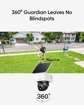 eufy Security SoloCam S340 360-degree pan-and-tilt coverage eliminates blind spots.
