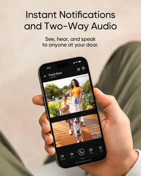eufy Security Video Doorbell E340 front-facing camera captures visitors clearly