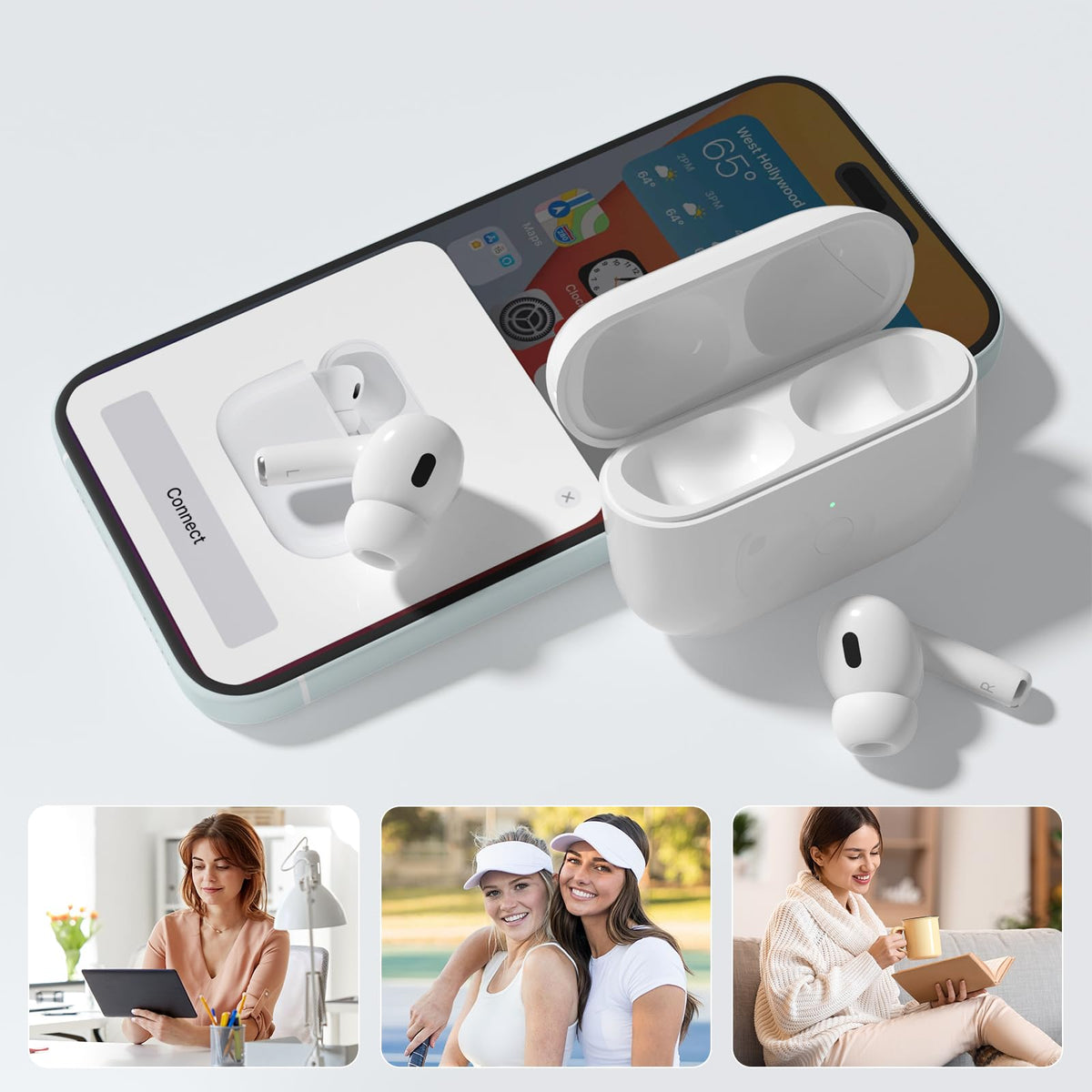 Euiyi AirPod Pro replacement case compatible with Gen 1 and Gen 2.