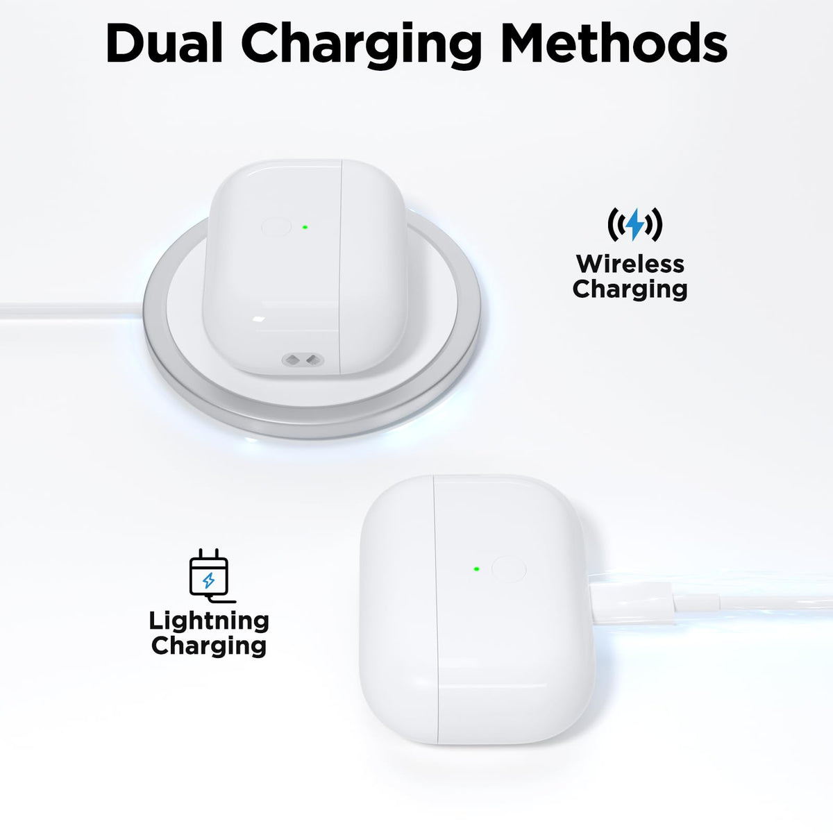 Euiyi AirPod Pro case uses gold-plated pogo pin for reliable charging.