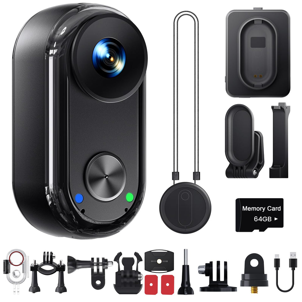 Euorosi 4K 30FPS bodycam front view for immersive first-person footage.