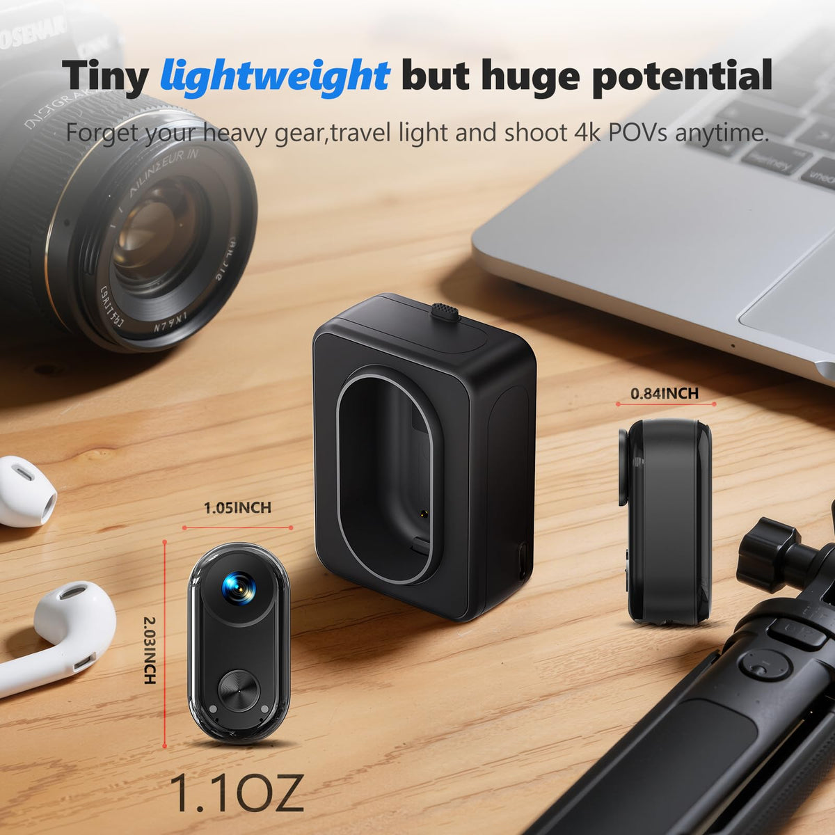 Euorosi 64GB hands-free POV setup for seamless on-the-go recording.