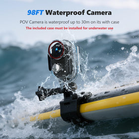 Euorosi waterproof housing up to 98ft enables underwater filming in wet adventures.
