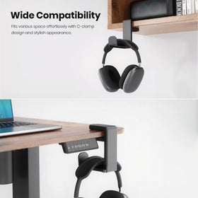 EURPMASK built-in cable clip secures headset cables and reduces desk tangles.
