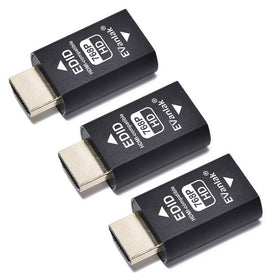 EVanlak front view of three HDMI EDID emulators showing compact design and reliable connectivity