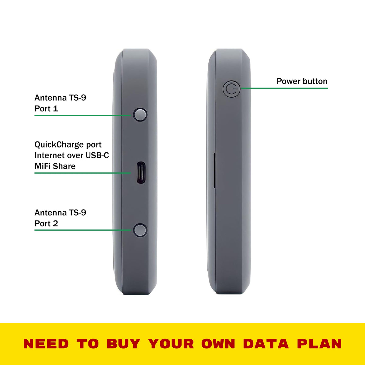 EVDO-LINK Verizon MiFi 8800L 4400mAh battery for long travel use.
