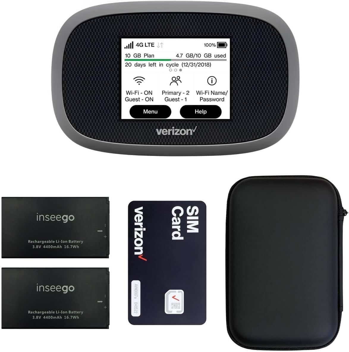 EVDO-LINK Verizon MiFi 8800L front view with touchscreen for quick status checks.