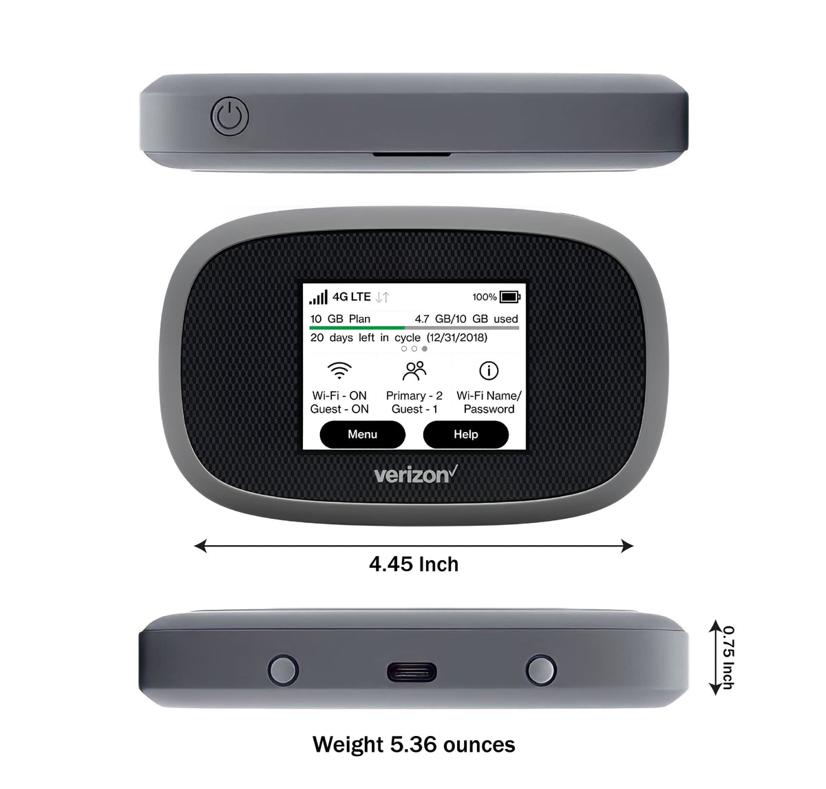 EVDO-LINK MiFi 8800L touchscreen interface for quick status checks