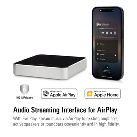 Eve Play DAC detail highlights 112 dB SNR for clean audio.