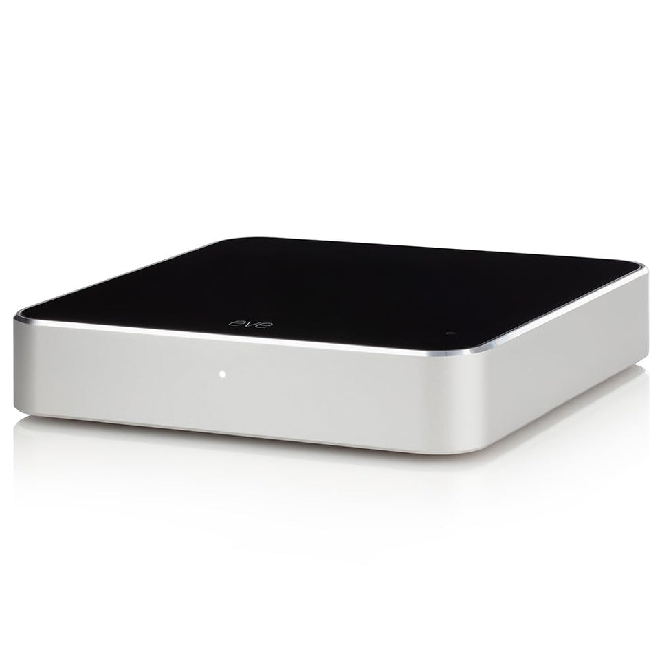 Eve Play front view showing AirPlay interface for upgrading speakers.
