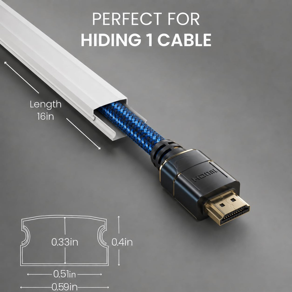 EVEO 18-piece cable raceways kit tidies behind entertainment centers.