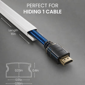 EVEO 18-piece cable raceways kit tidies behind entertainment centers.