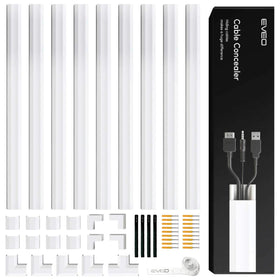 EVEO Cable Hider Wall conceals up to 153 inches of cables for a cleaner setup.