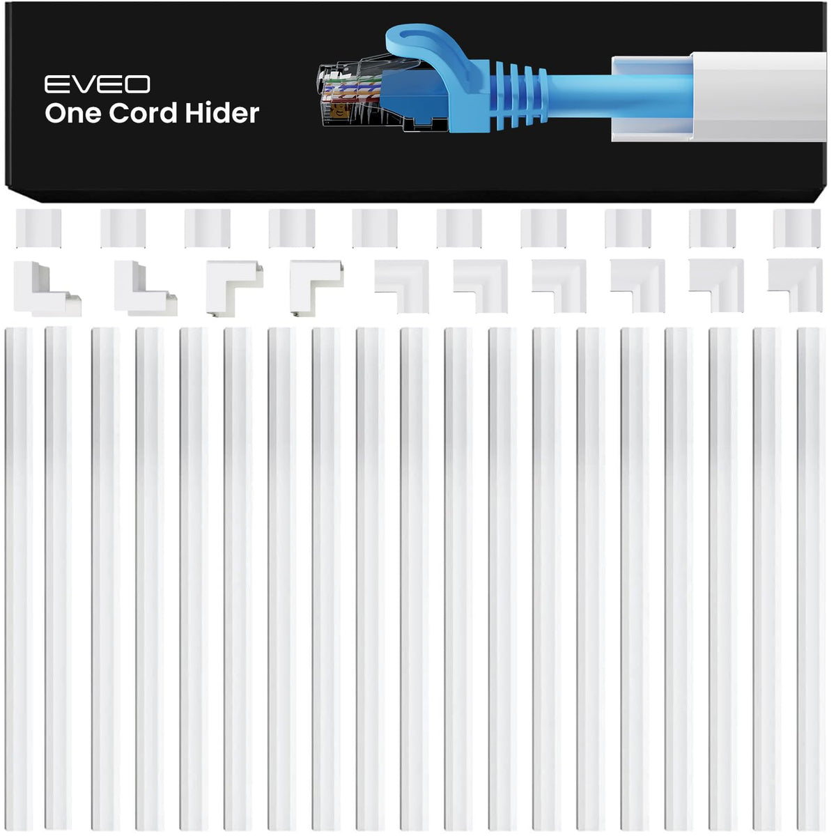 EVEO cable hider wall-mount demo reduces TV clutter.