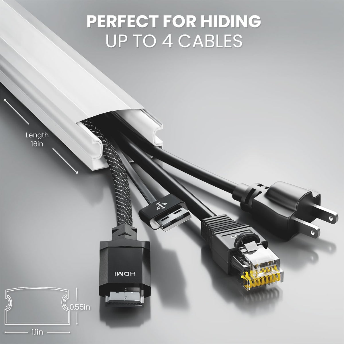 EVEO snap-on cover close-up demonstrating easy access and organized look