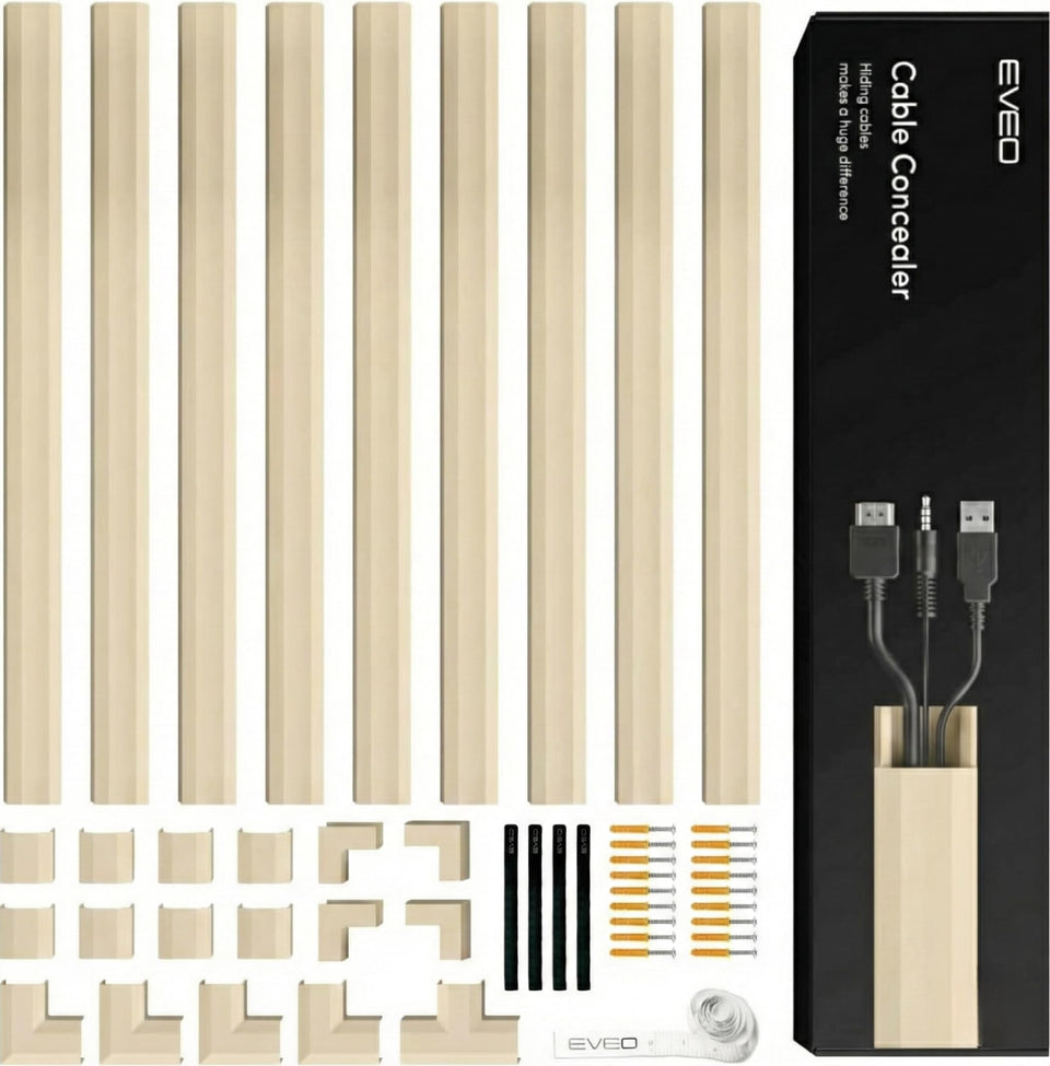 EVEO cord hider wall 150in conceals cables for a tidier living room