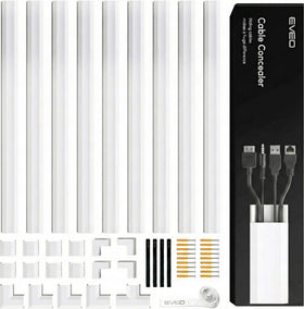 EVEO cord hider wall 150in conceals cables for a tidy, child-safe living space.