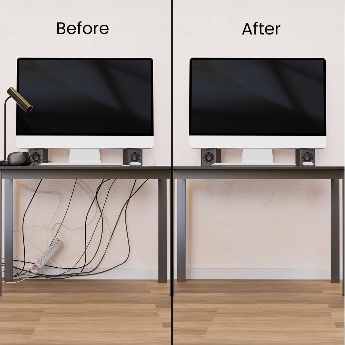 EVEO non-locking channels simplify adding or removing desk cables.