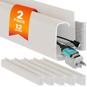 EVEO front packaging showing 12-piece under-desk cable kit and benefits