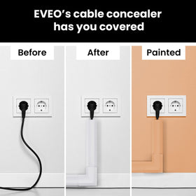 EVEO safe cord concealer helps keep kids and pets away from loose wires