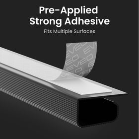 EVEO grey under-desk management kit integrated into a modern workspace.