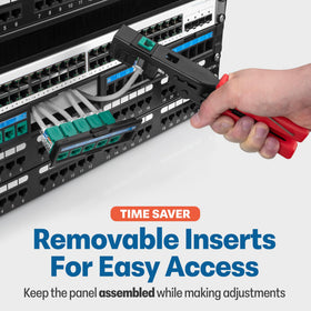 Everest removable 6-port module in use enables quick access for adjustments.
