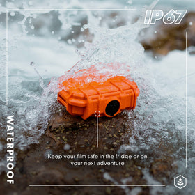 Evergreen film storage case with TwistLock latch provides secure close and weather resistance.