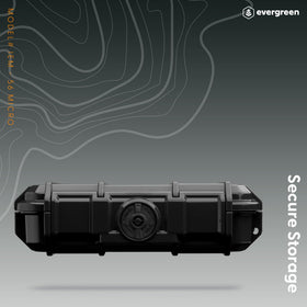 Evergreen IEM case slim interior fits multiple accessories securely.