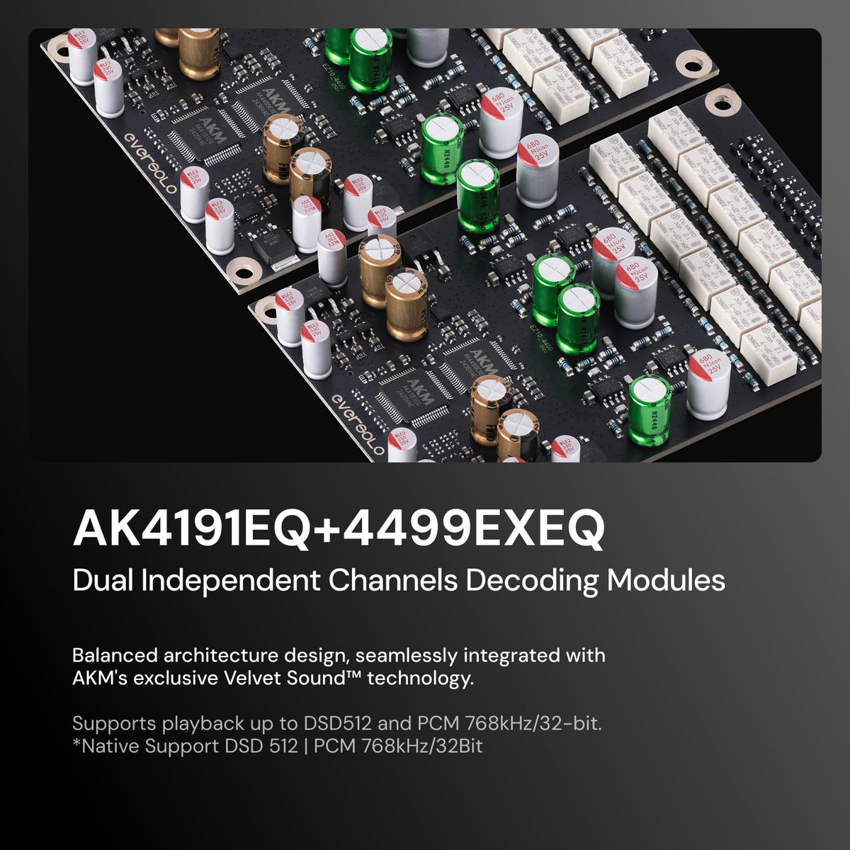 Eversolo DAC-Z10 dual DAC modules for precise stereo imaging.