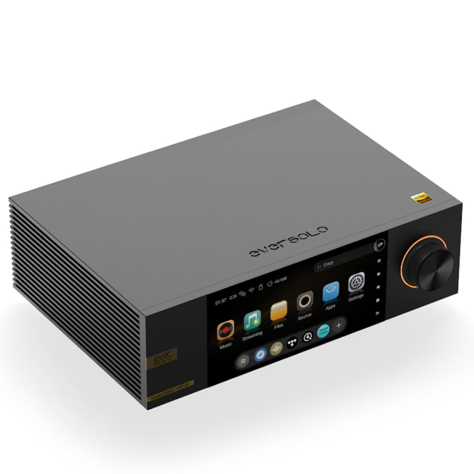 EVERSOLO DMP-A6 Master Gen 2 Black front view highlights premium design for high-fidelity listening