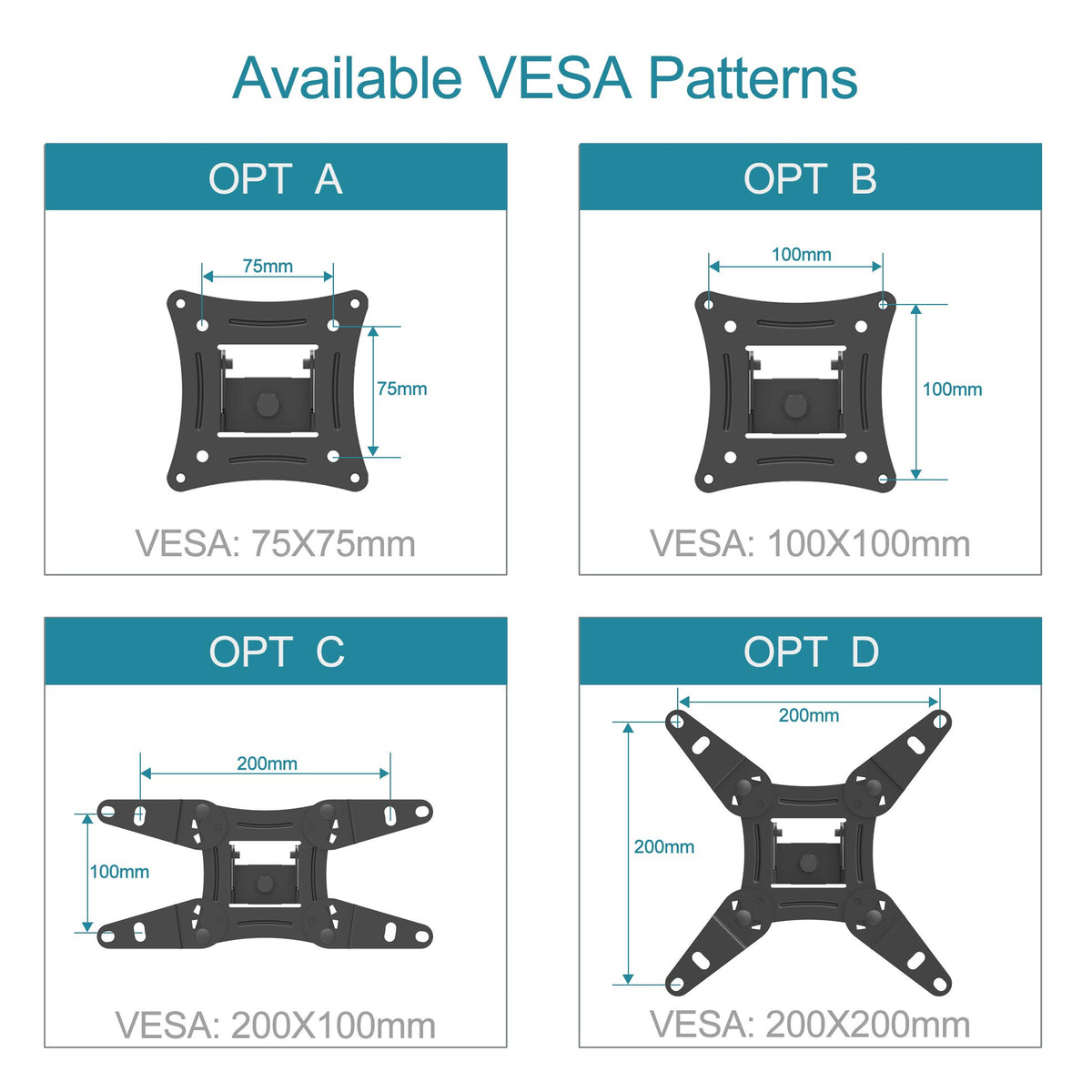 Everview full motion TV mount extended to 14.5 inches for flexible placement.