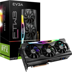 EVGA GeForce RTX 3090 FTW3 Ultra front view showing cooling and ARGB lighting