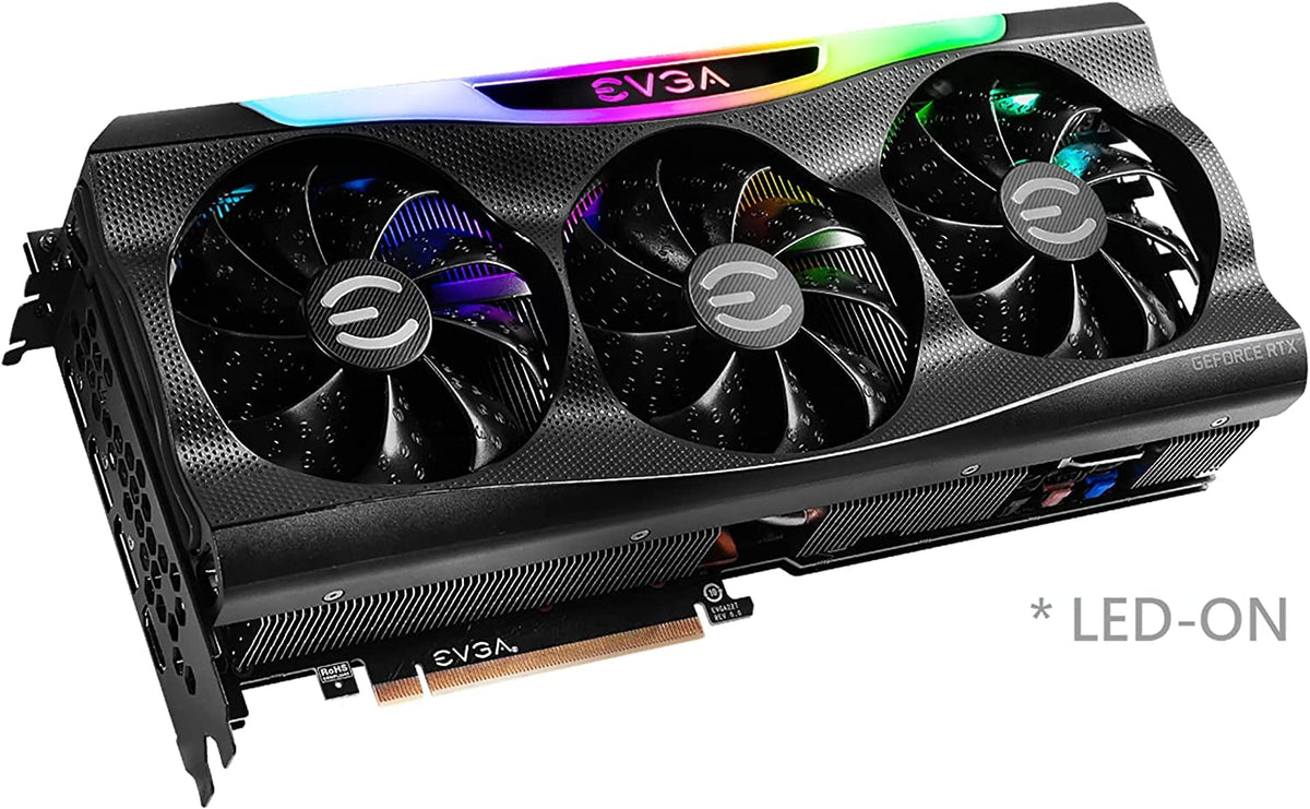 EVGA GeForce RTX 3090 FTW3 Ultra triple fans close-up for efficient cooling