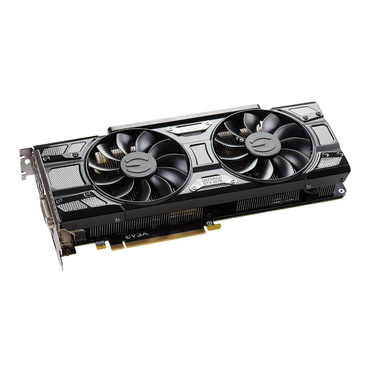 EVGA GTX 1070 SC Gaming ACX OSD and DX12 ports highlight modern performance options.