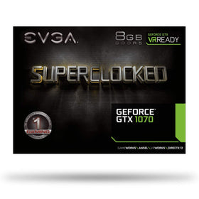 EVGA GTX 1070 SC Gaming ACX packaging and accessories for easy setup.