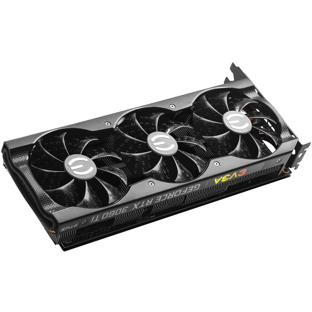 EVGA RTX 3060 Ti FTW Ultra Gaming backplate detail for sturdy build