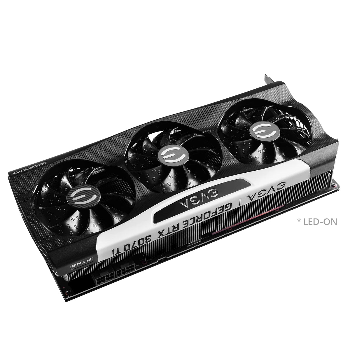 DisplayPort connectors ready on the EVGA FTW3 Ultra graphics card.